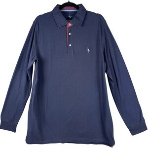TailorByrd Collection Shirt Mens Large Navy Polo Twill Knit Light Blue Byrd Logo